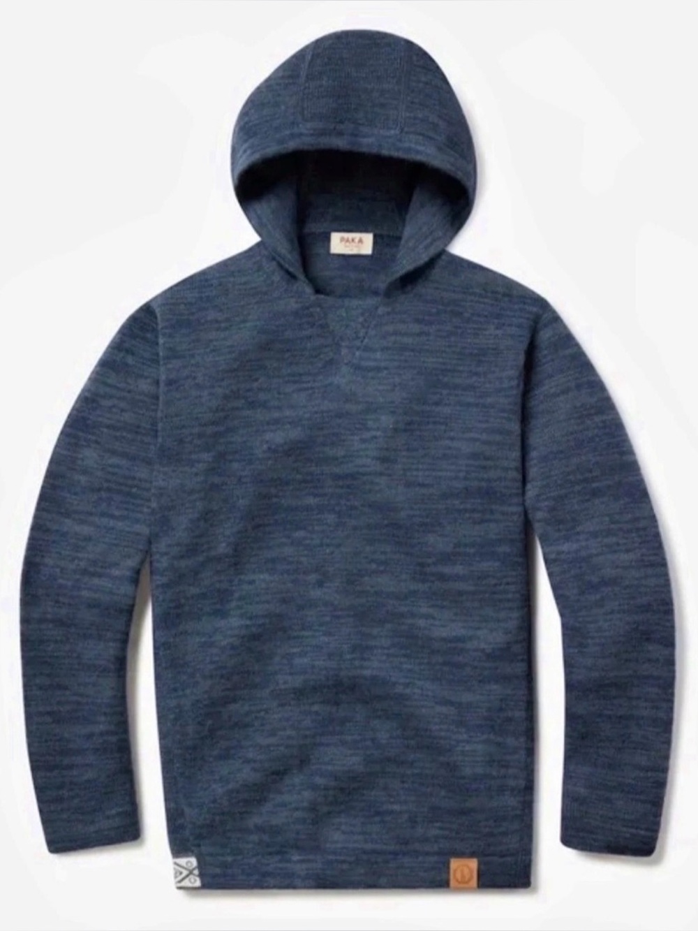 PAKA Hoodie Womens Large Navy Alpaca Wool Blend Hooded Sweater Pullover Cozy